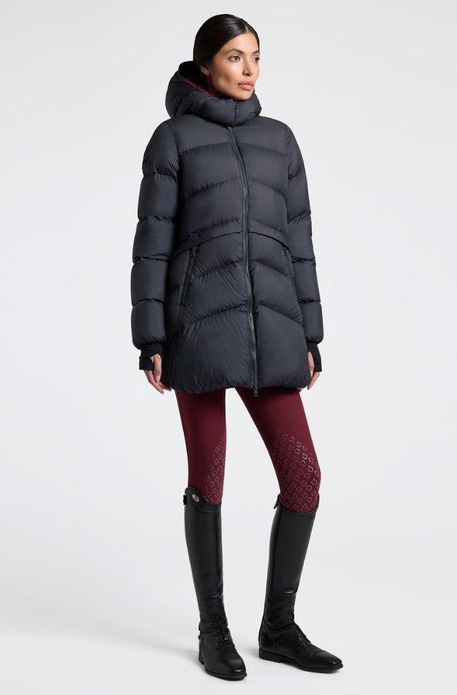 CT Hooded Down Padded Long Nylon Parker - Navy