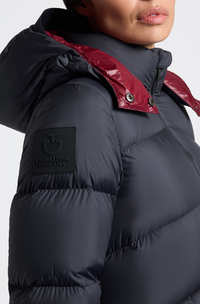 CT Hooded Down Padded Long Nylon Parker - Navy