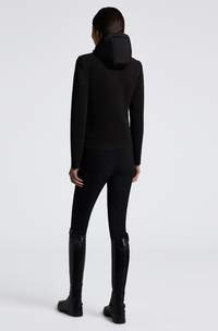 CT Hybrid Puffer/Tech Knit Hooded Jacket - Black