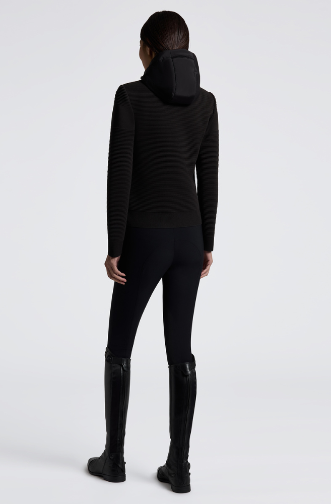 CT Hybrid Puffer/Tech Knit Hooded Jacket - Black