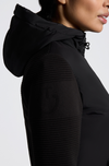CT Hybrid Puffer/Tech Knit Hooded Jacket - Black