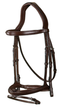 New English Flash Noseband Bridle - Brown