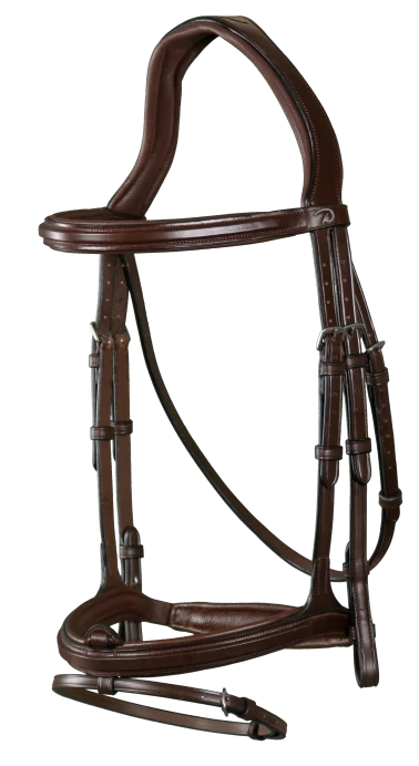 New English Flash Noseband Bridle - Brown