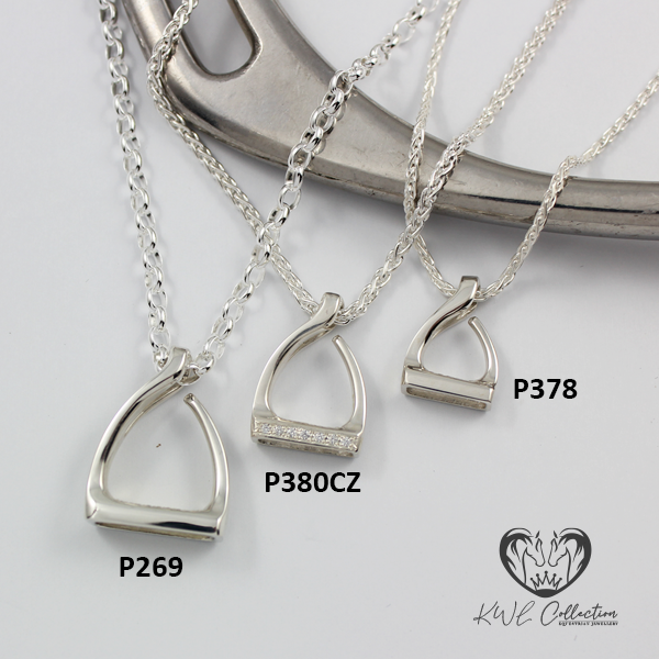 Sterling Silver Medium Jump Stirrup Pendant