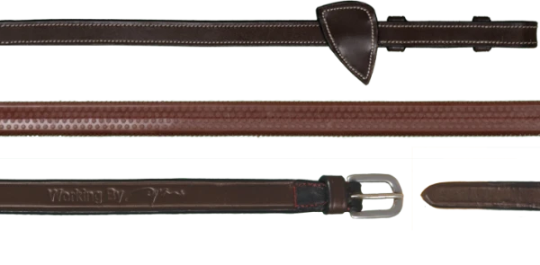 Working 1/2" Rubber Reins - Brown