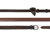 Working 1/2" Rubber Reins - Brown