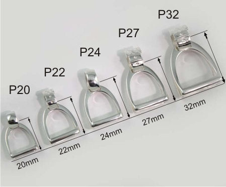 Sterling Silver Stirrup Pendant Plain Small