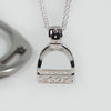 Sterling Silver Scroll Bar Stirrup Pendant Large