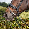 New English Patent Large Crank Noseband with Flash - Black