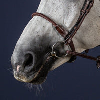 New English Leather Covered Rope Noseband - Brown