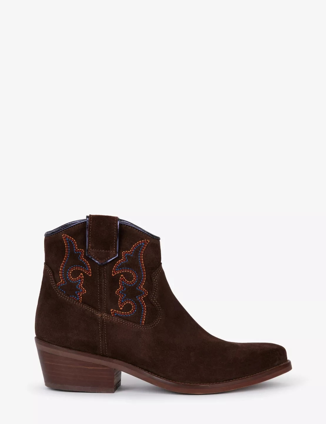 Cassidy Suede Embroidered Boot - Bitter Chocolate
