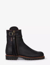 Inclement Cropped Tassel Boot - Black