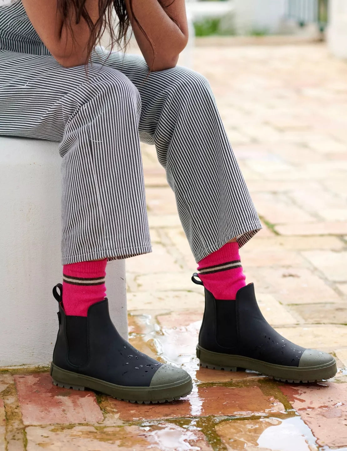Lambswool Socks - Brown/Pink
