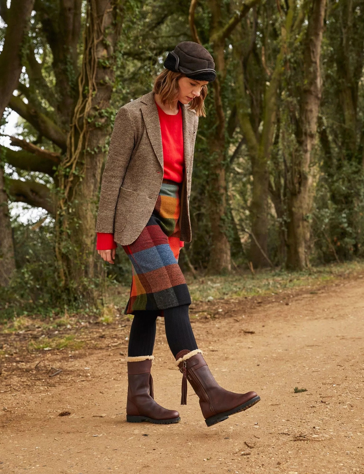 Midcalf Lined Tassel Boot - Conker