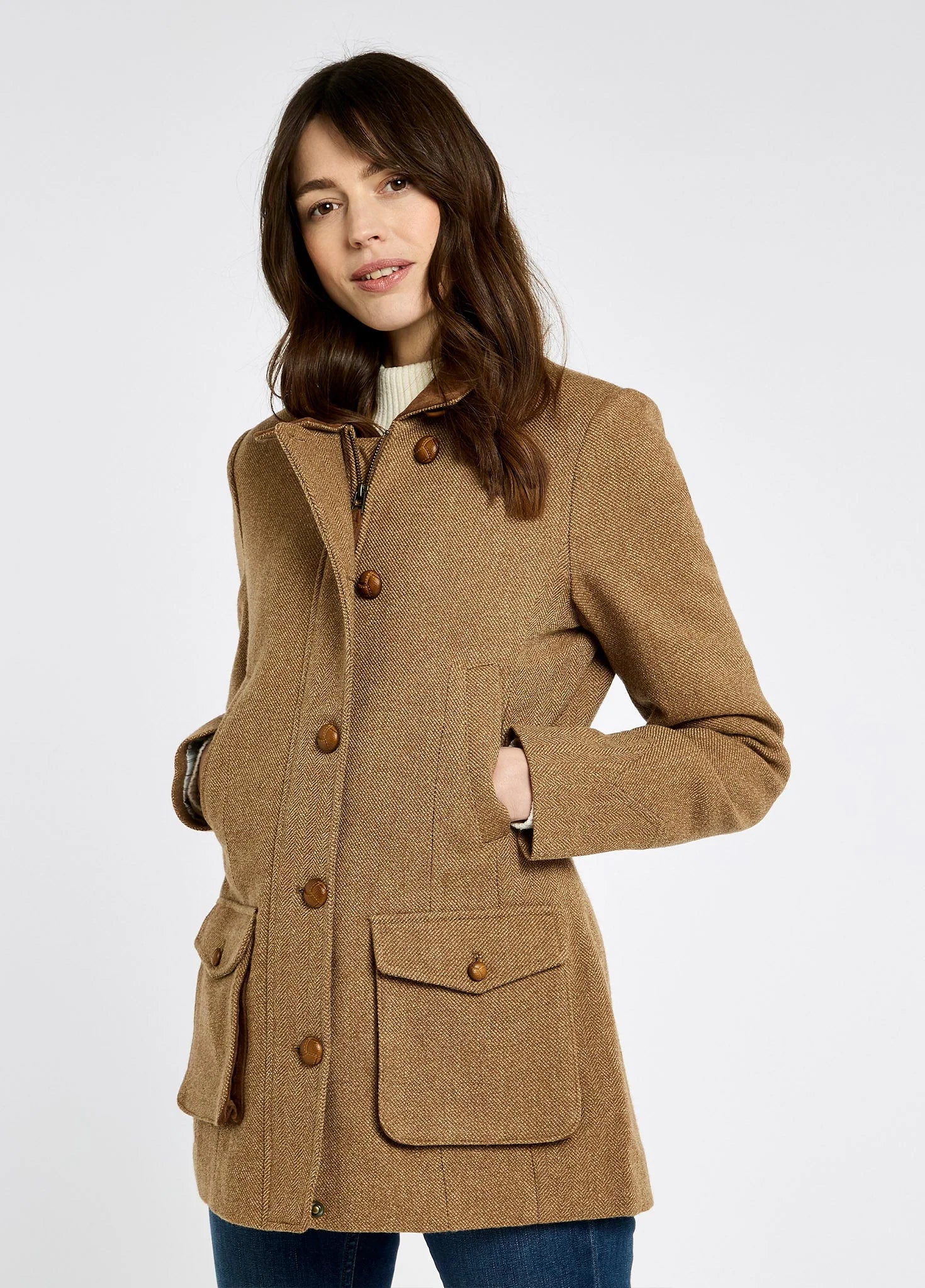 Willow Tweed Utility Jacket - Camel Twill