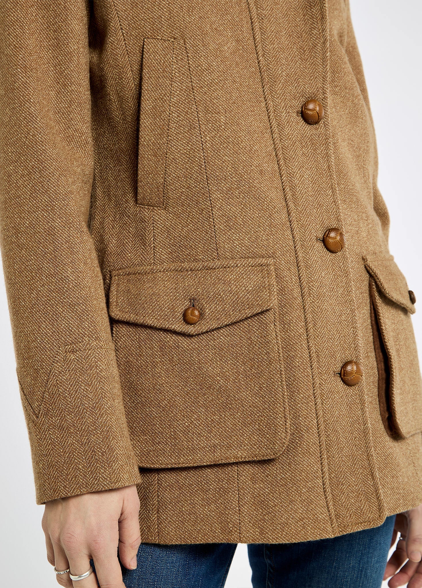Willow Tweed Utility Jacket - Camel Twill