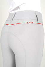 Cavalleria Toscana - CT Team Red Stripe HW Breeches - Light Grey