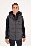 Geo Nylon Hooded Vest - Black (Size M)