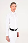 Jersey Trim Long Sleeve Competition Shirt - White