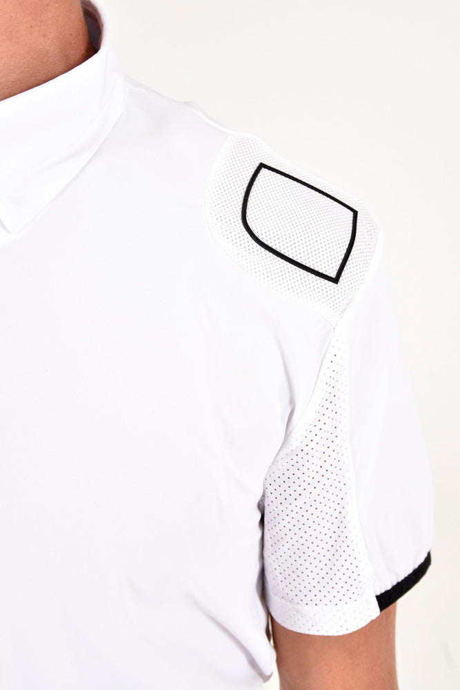 Men's R-Evo Epaulet S/S Zip Polo - White