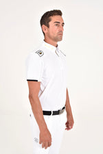 Men's R-Evo Epaulet S/S Zip Polo - White
