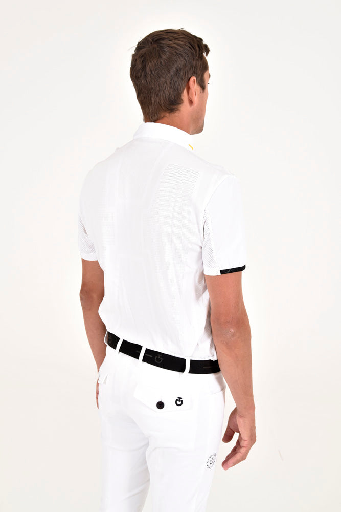 Men's R-Evo Epaulet S/S Zip Polo - White