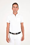 Men's Tech Pique Short Sleeve Zip Training Polo - White