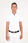 Men's Tech Pique S/S Zip Training Polo - White