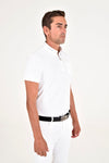 Men's Tech Pique Short Sleeve Zip Training Polo - White