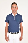 Men's Tech Pique Short Sleeve Zip Training Polo - Atlantic Blue