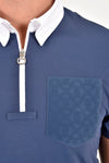 Men's Tech Pique Short Sleeve Zip Training Polo - Atlantic Blue