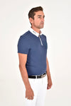 Men's Tech Pique Short Sleeve Zip Training Polo - Atlantic Blue