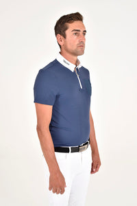 Men's Tech Pique S/S Zip Training Polo - Atlantic Blue