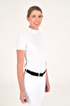 Jersey Pleated Bib Short Sleeve Competition Shirt - White