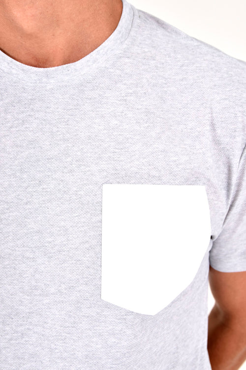 Men's Mesh T-Shirt w/ Embossed - Light Grey