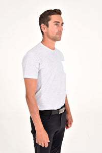 Men's Mesh T-Shirt w/ Embossed - Light Grey