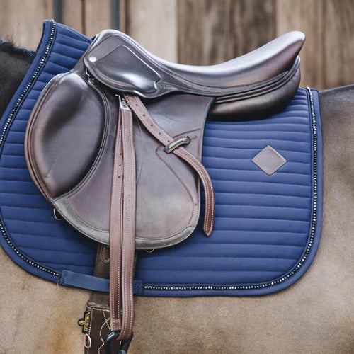 Pearls Jump Saddle Pad  - Navy