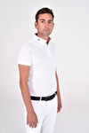 Men's Tech Pique Short Sleeve Comp Polo with Mesh - White
