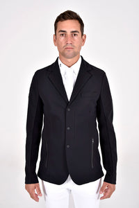 Tech Knit Zip Men's Riding Jacket - Black (Size 48)