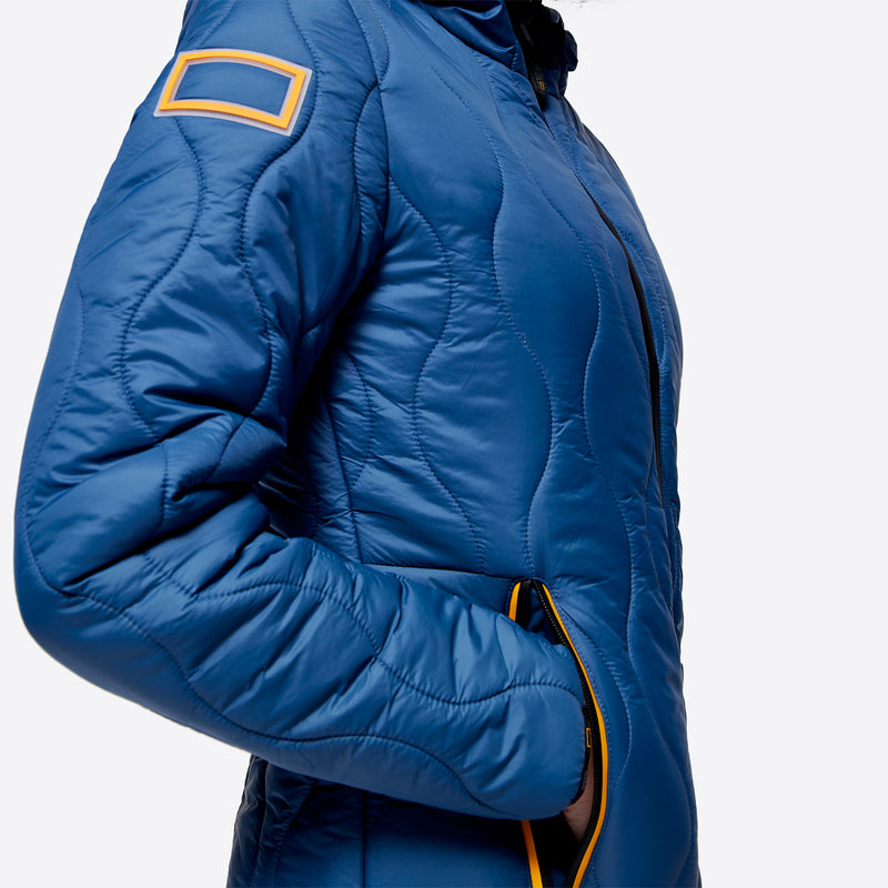 Nylon Hooded Puffer Jacket - Classic Blue