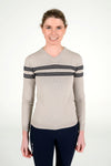 Cavalleria Toscana - Merino V-Neck Striped Sweater - Dirty White