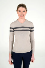 Cavalleria Toscana - Merino V-Neck Striped Sweater - Dirty White