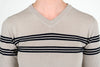 Cavalleria Toscana - Merino V-Neck Striped Sweater - Dirty White