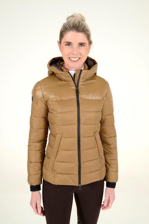 Cavalleria Toscana Shiny/Matte Nylon Hooded Puffer - Sand