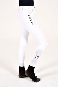 Girl's Stripe Breeches - White