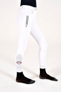 Girl's Stripe Breeches - White