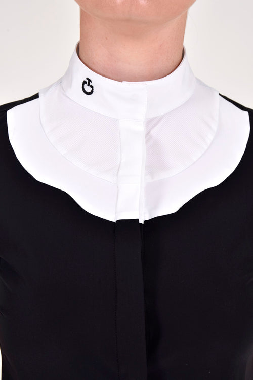 Scalloped Bib S/S Comp Shirt - Black (Size XL)