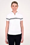 CT Stripe Cotton S/S Polo - White (Size 2XL)