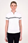 CT Stripe Cotton S/S Polo - White (Size L & 2XL)
