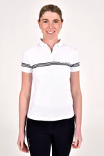 CT Stripe Cotton S/S Polo - White (Size L & 2XL)